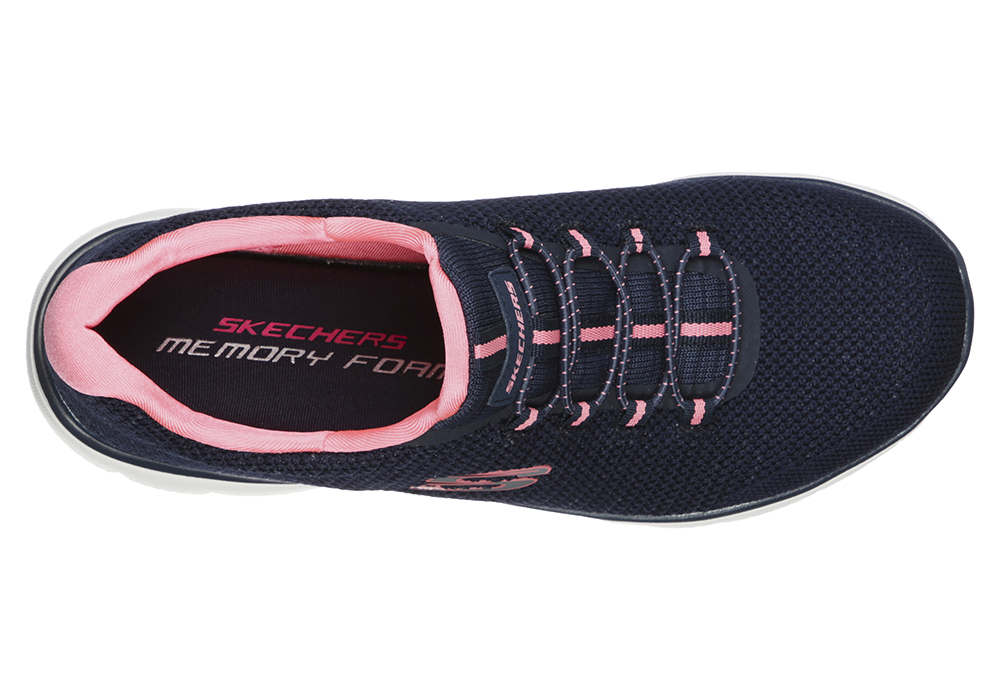 Womens Skechers Summits Cool Classic Navy/Pink | Sneaker low