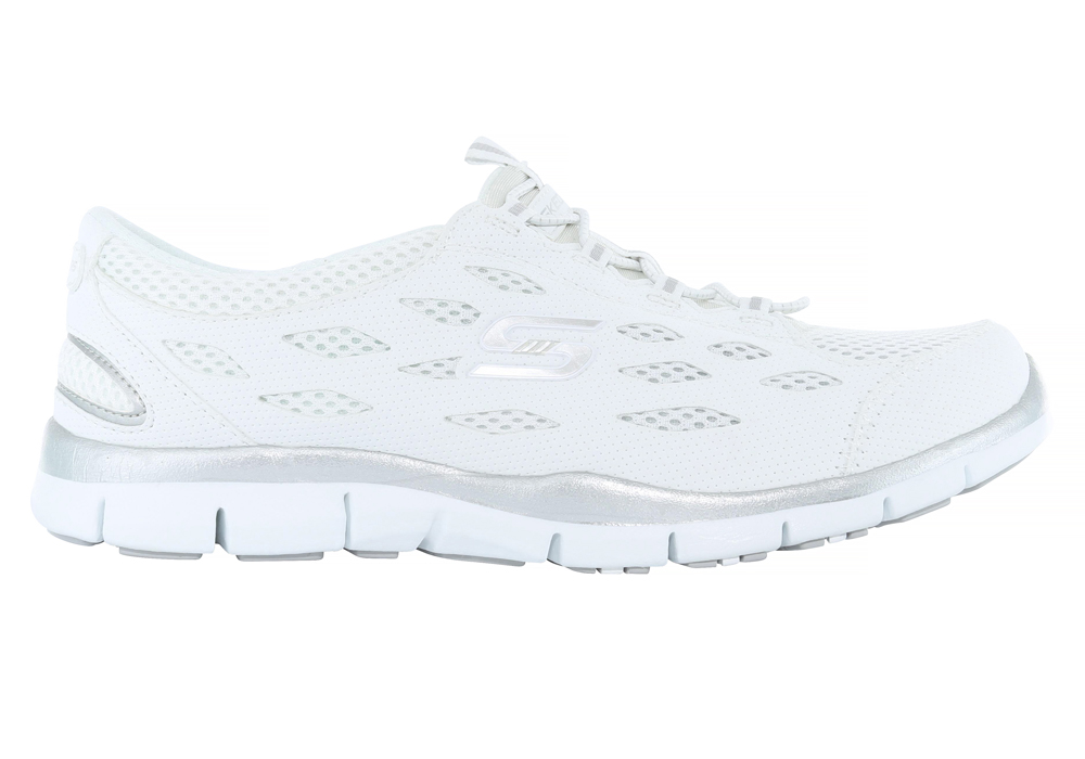 skechers gratis going places white