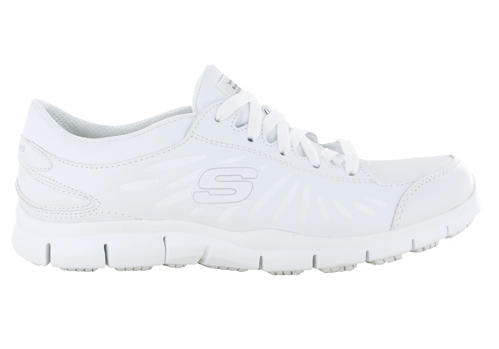 skechers white memory foam shoes