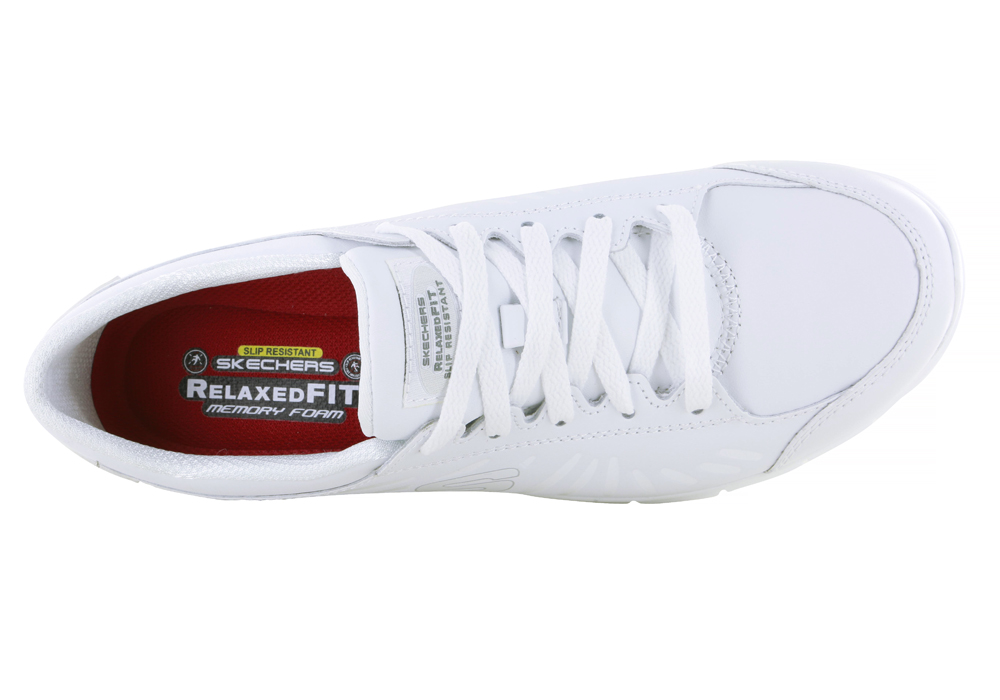 skechers white slip resistant shoes