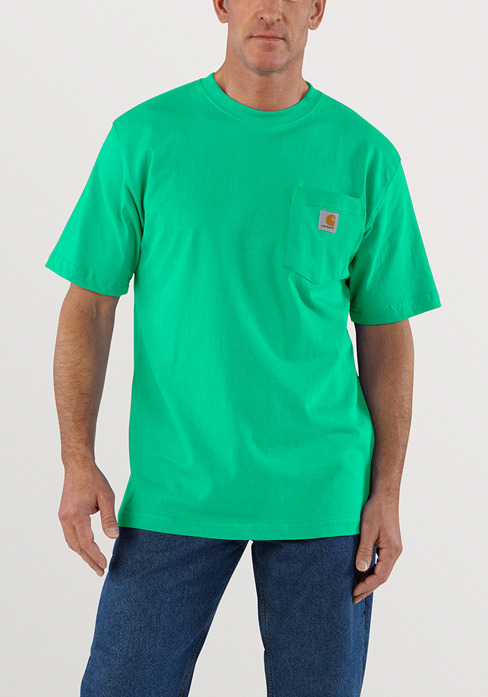 Mens Carhartt K87 Pocket T-Shirt Malachite