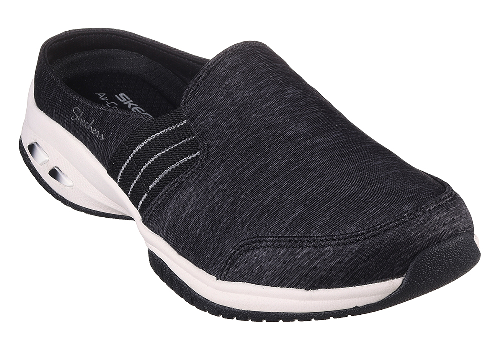 piel Logro Movimiento Womens Skechers Relaxed Fit Commute Time Delightful Day Black/White