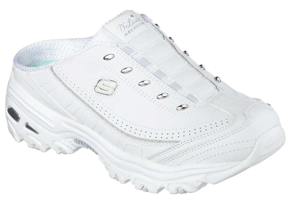 skechers white leather shoes