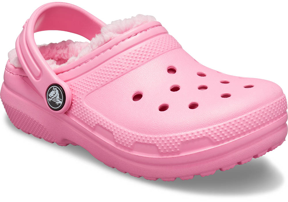 fur lined crocs pink