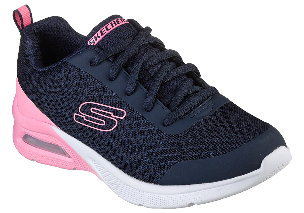 Begivenhed falsk alligevel Girls Skechers Microspec Max Color Block Lace Up Navy/Pink