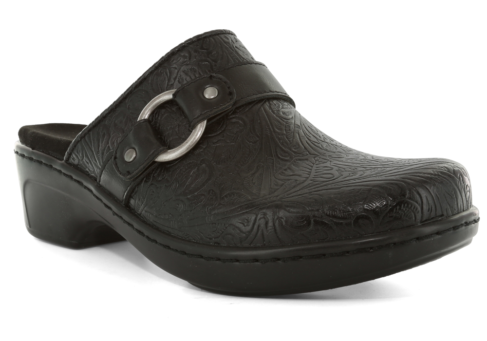 Womens Wear.Ever. by Bare Traps Brenen Clog Black Embossed