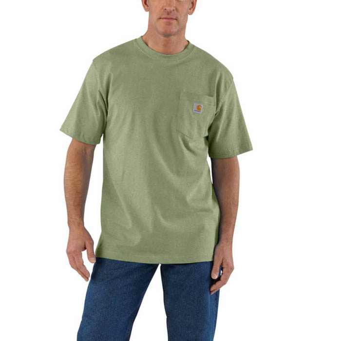 Download Mens Carhartt K87 Pocket T-Shirt Heather Green