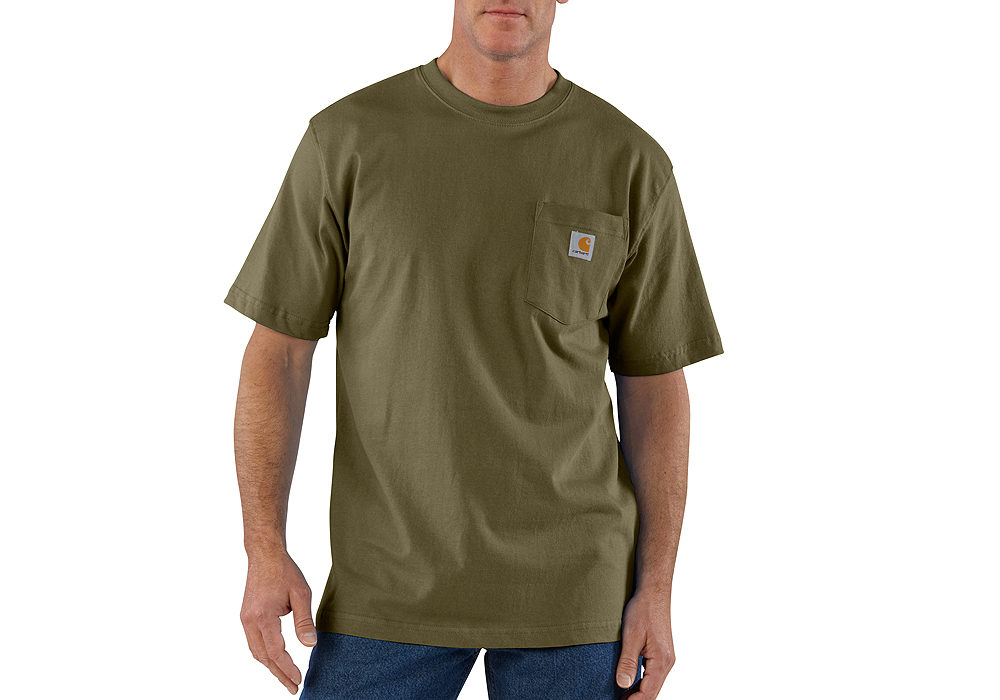 Mens Carhartt K87 Pocket T-Shirt Green
