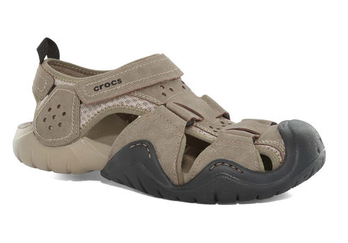 crocs swiftwater leather fisherman sandals