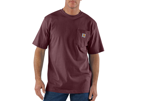 Mens Carhartt K87 Pocket T-Shirt Port
