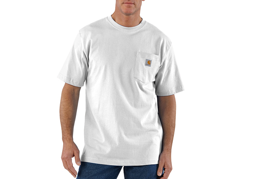 Mens Carhartt K87 Pocket T-Shirt White Sizes - 3XL-4XL