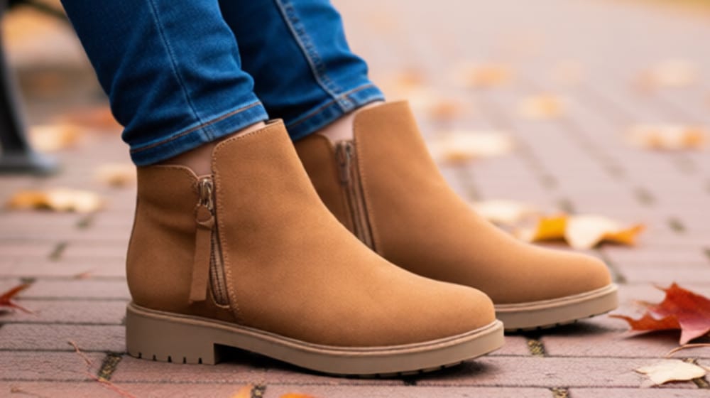 Women's Esprit Saige Side Zip Boot in tan suede.