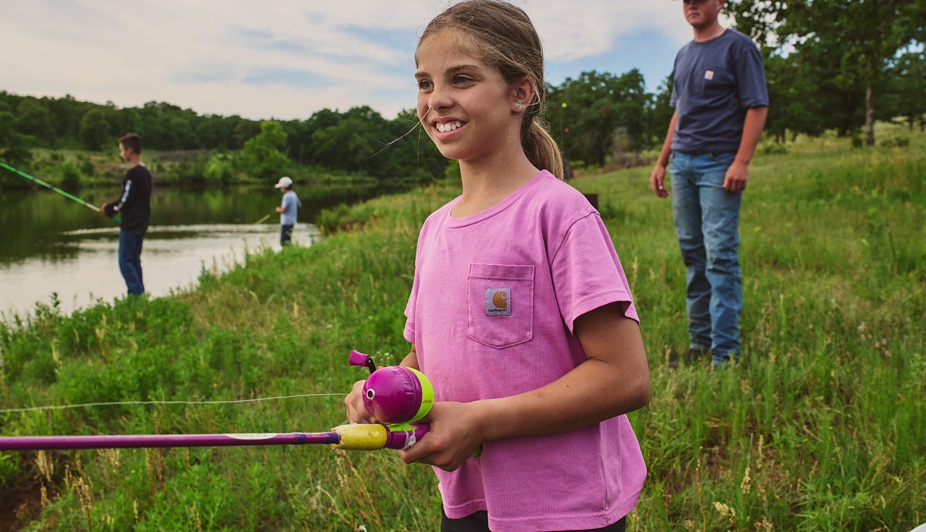 Featuring Short Sleeve Pocket T-Shirt in pink.