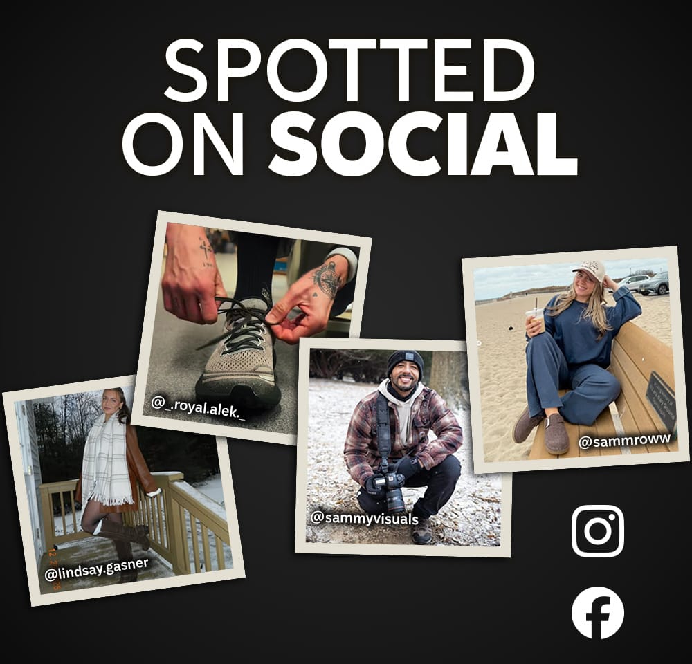 Spotted on Social. Featured influencers: @lindsay.gasner, @sammyvisuals, @_.royalalek._ and @sammroww. Instagram and Facebook logos.