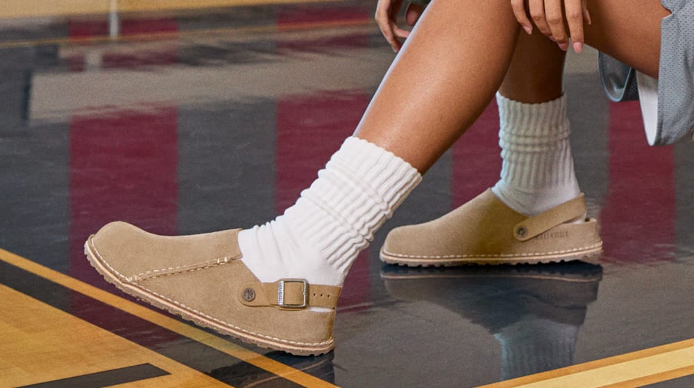 Women's Birkenstock Lutry Clog in tan.