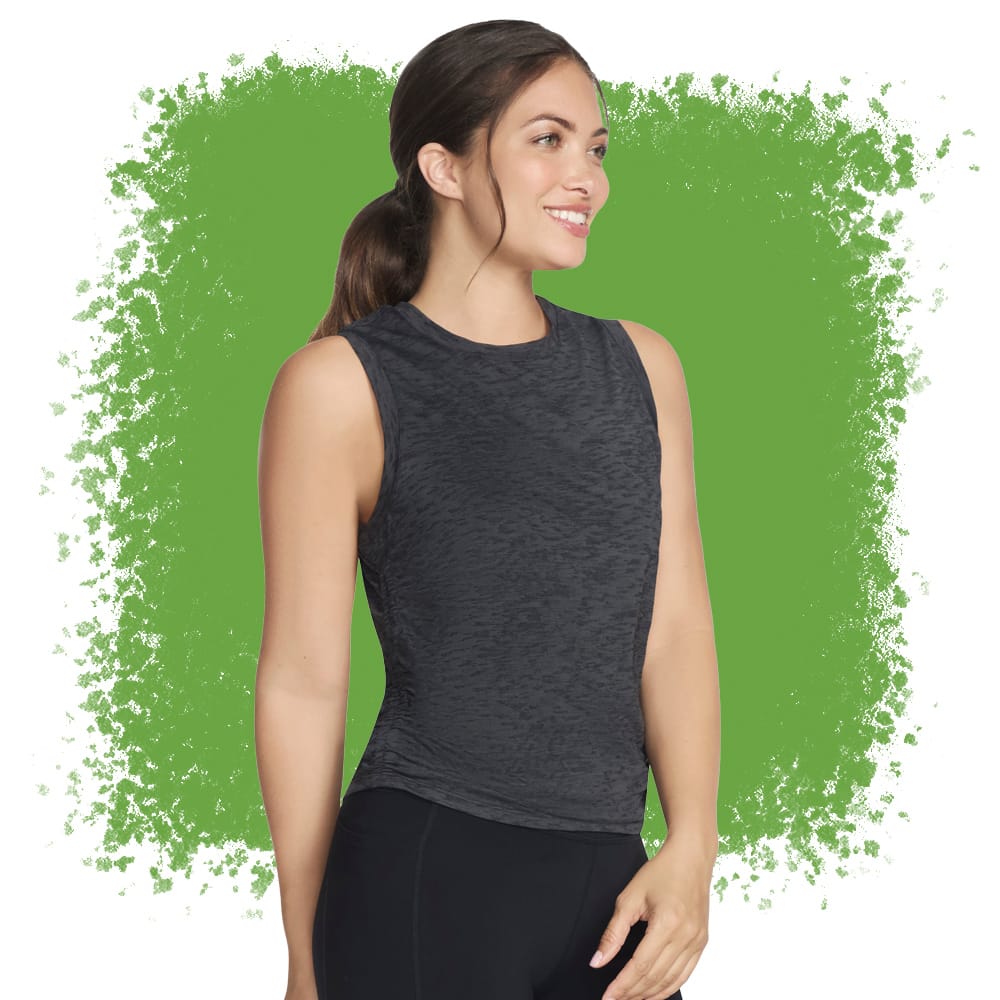 Featured style: Women's Skechers Serenity Heather Tank in dark grey