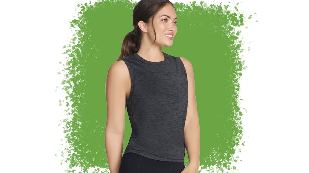 Featured style: Women's Skechers Serenity Heather Tank in dark grey
