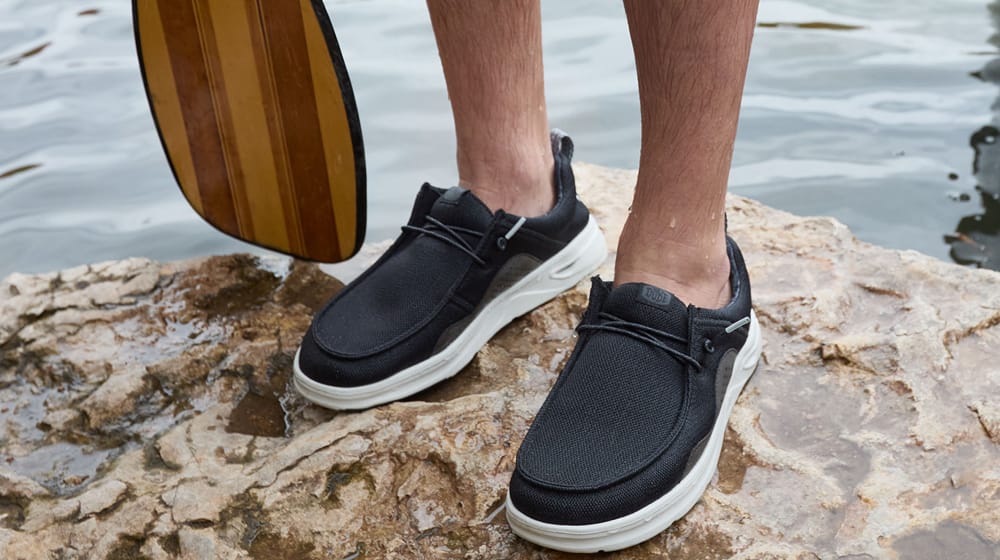 Featured style: Men's Hey Dude Wally Hey2o loafer in blue