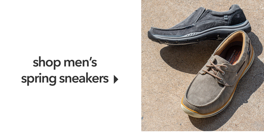 Shop men's spring sneakers.  Featured style: gray/black athletic shoes