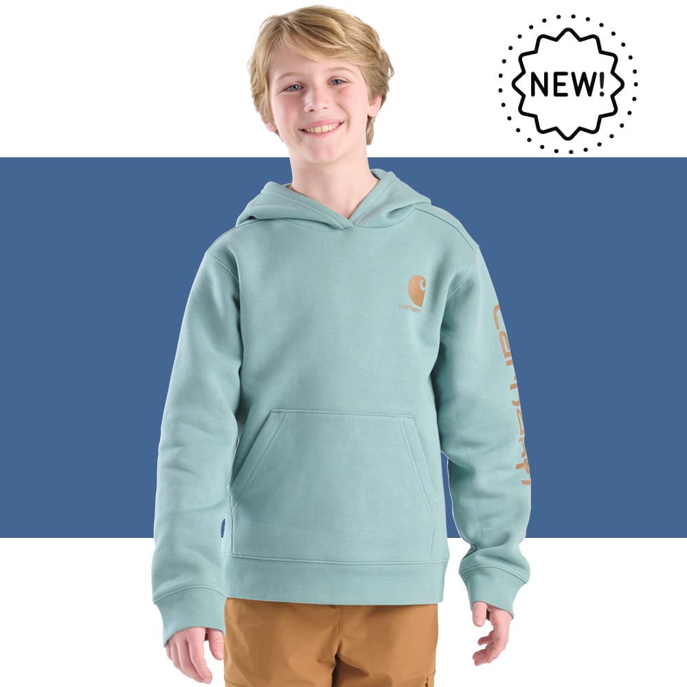 Kids'New! Carhartt style featured  boys blue Carhartt sweatshirt.