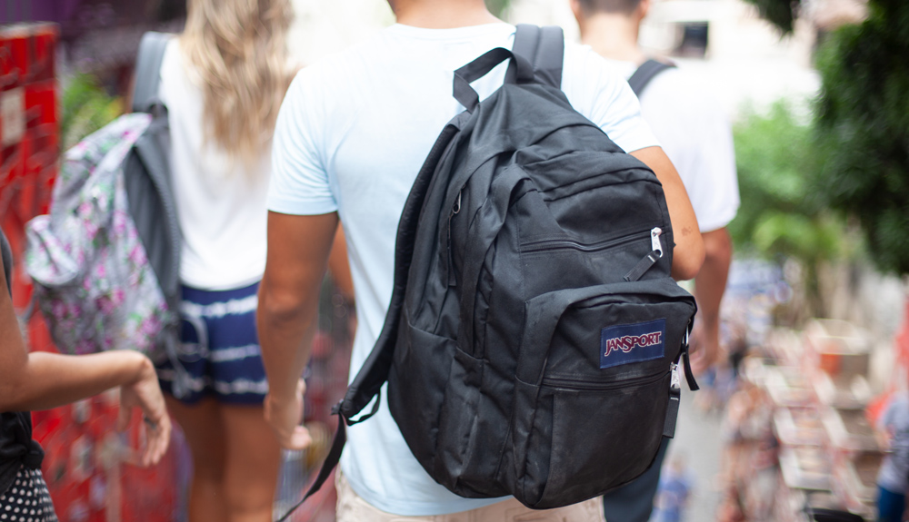 Featured style: Jansport Big Student 2100ci Backpack in black.