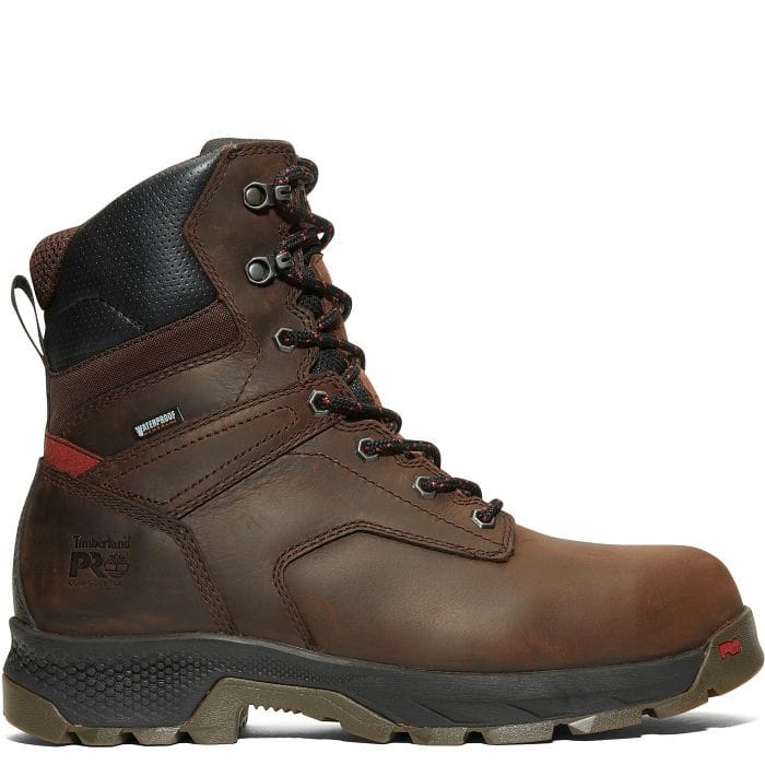 Men's Timberland Pro lace-up boot in brown.